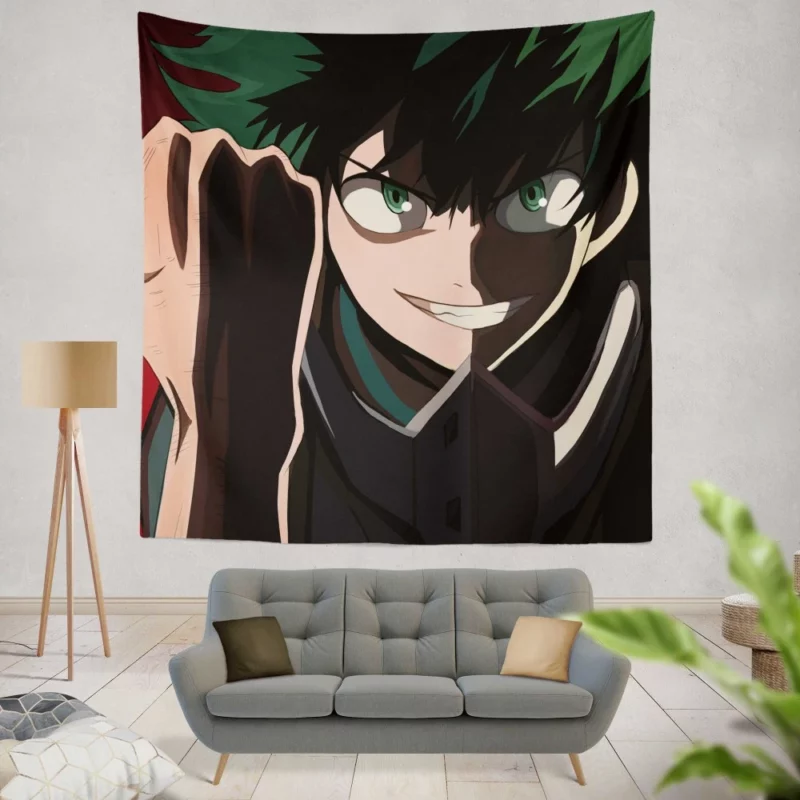 Izuku Midoriya Courageous Hero Path Anime Wall Tapestry