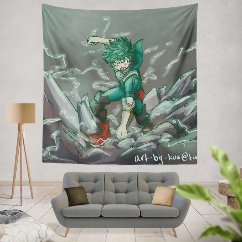 Izuku Midoriya Hero Resolve Anime Wall Tapestry