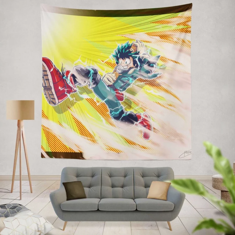 Izuku Midoriya Heroic Destiny Anime Wall Tapestry