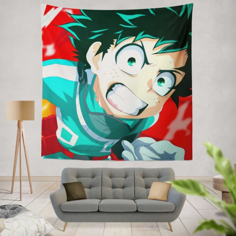 Izuku Midoriya Heroic Resolve Anime Wall Tapestry