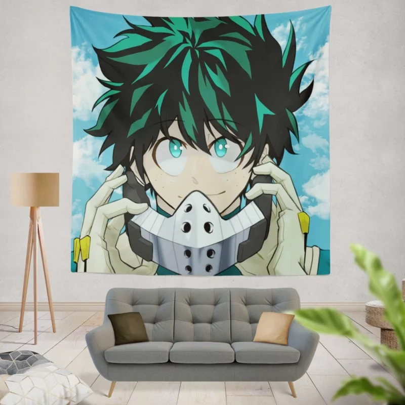 Izuku Midoriya Shining Heroic Path Anime Wall Tapestry