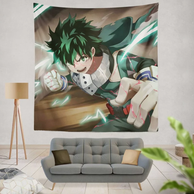 Izuku Midoriya Shining Heroism Anime Wall Tapestry