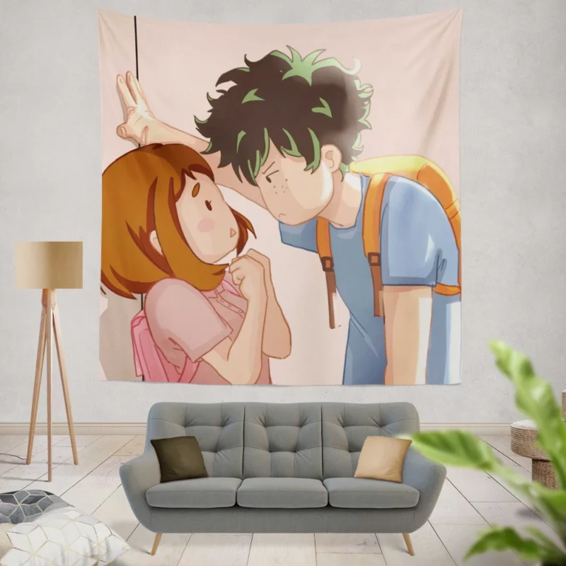 Izuku and Ochaco True Friendship Anime Wall Tapestry