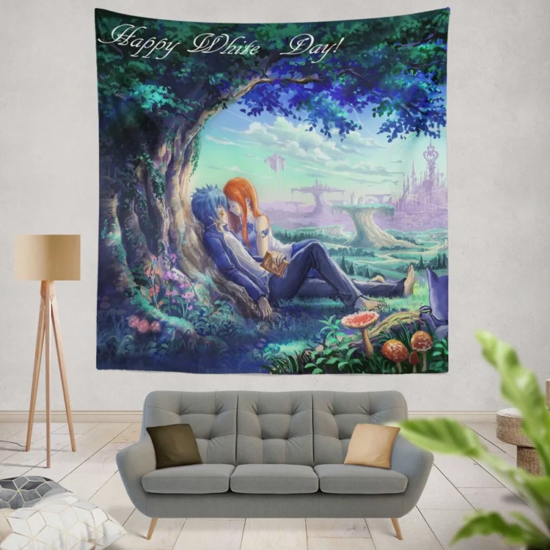 Jellal Erza and Fairy Tail Bonds Anime Wall Tapestry