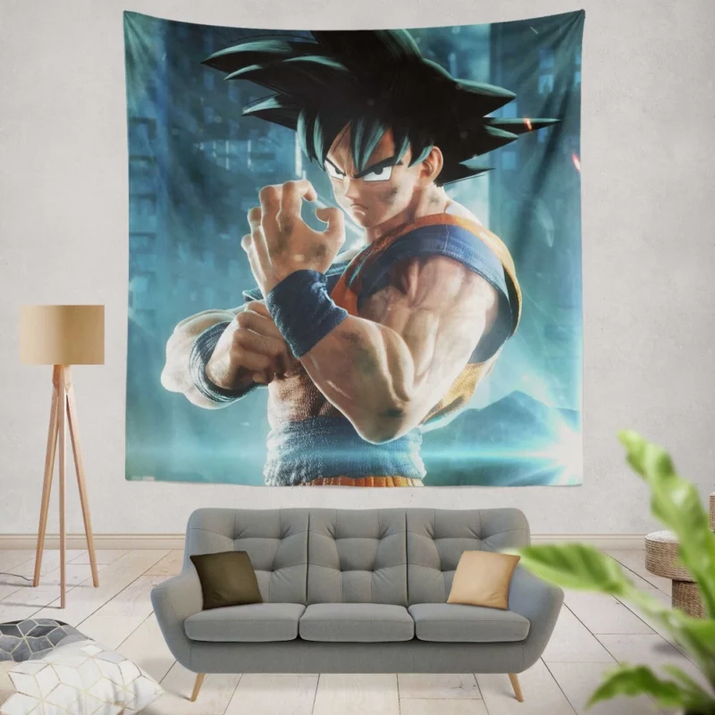 Joining the Fight Goku in Jump Force Anime Wall Tapestry
