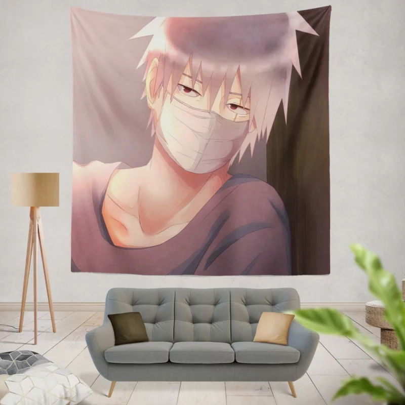 Kakashi Hatake Unveiled Truth Anime Wall Tapestry