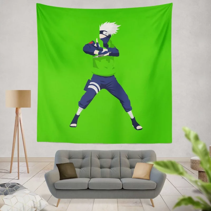 Kakashi Hatake White-Haired Hero Anime Wall Tapestry