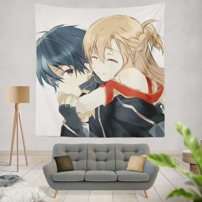 Kazuto Kirigaya and Asuna Yuuki Tale Anime Wall Tapestry