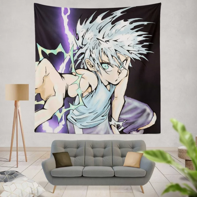 Killua Journey in Hunter x Hunter Anime Wall Tapestry