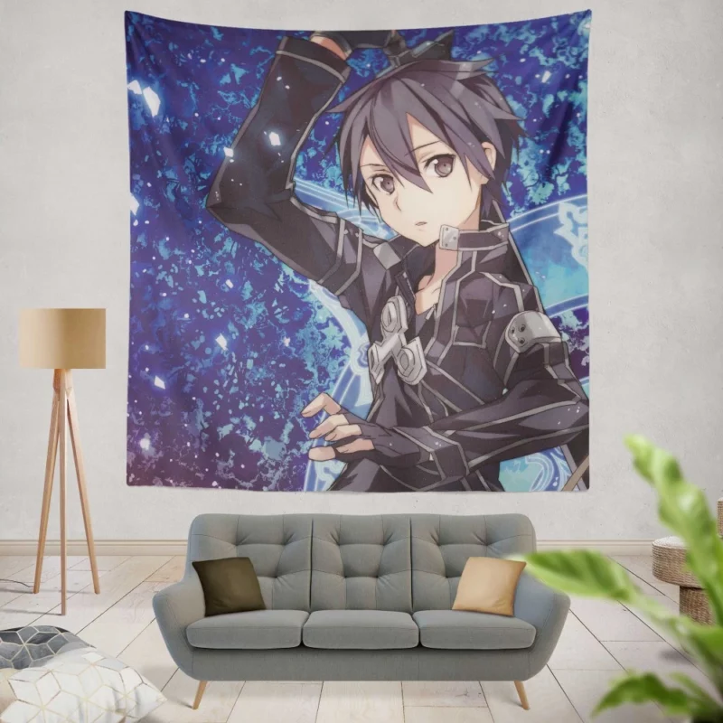 Kirito Exploits in VR Worlds Anime Wall Tapestry