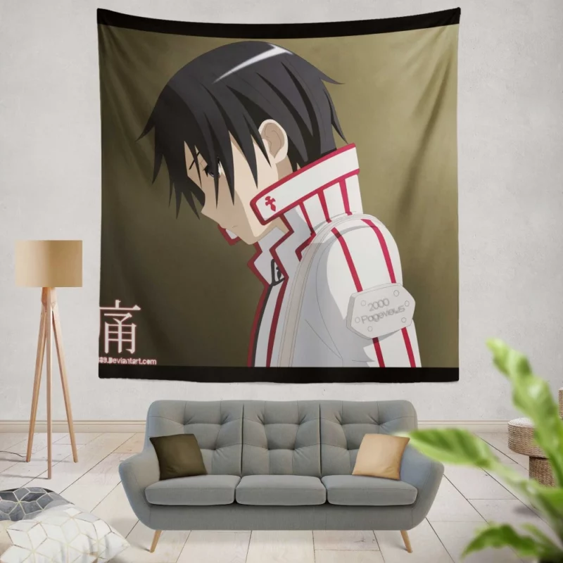 Kirito Feats in Sword Art Anime Wall Tapestry