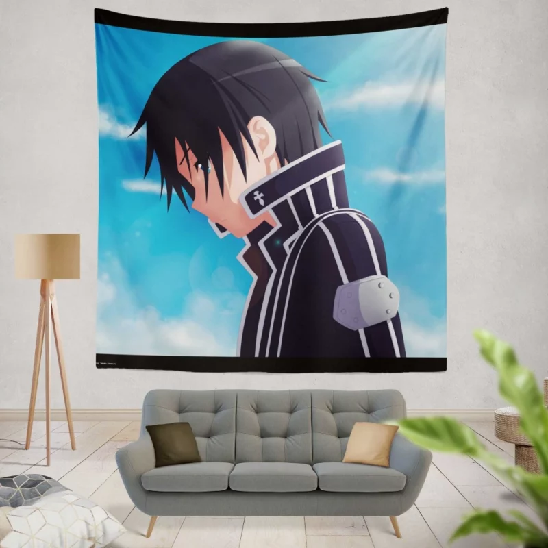 Kirito Legacy in VR Realms Anime Wall Tapestry