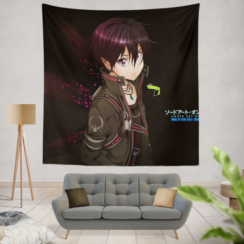 Kirito Mastery in Sword Art Anime Wall Tapestry