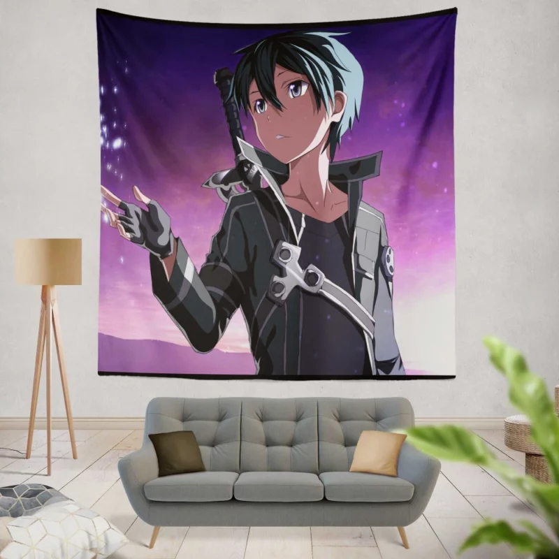 Kirito Quest for Virtual Victory Anime Wall Tapestry