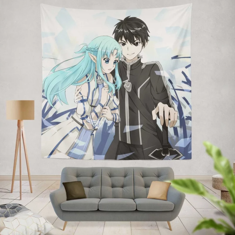 Kirito and Asuna ALO Adventure Anime Wall Tapestry