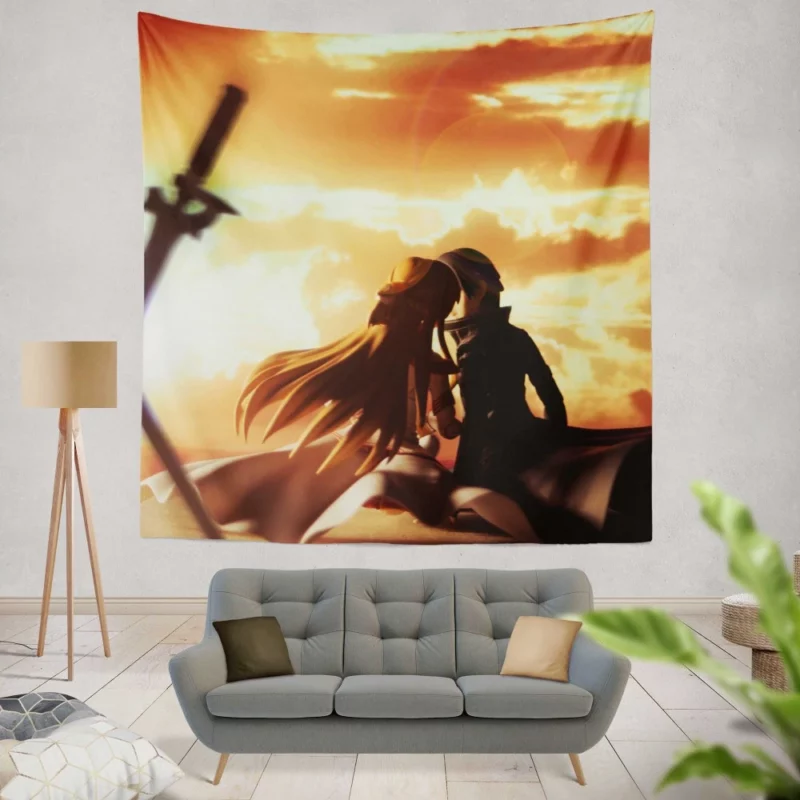 Kirito and Asuna Bond Beyond VR Anime Wall Tapestry