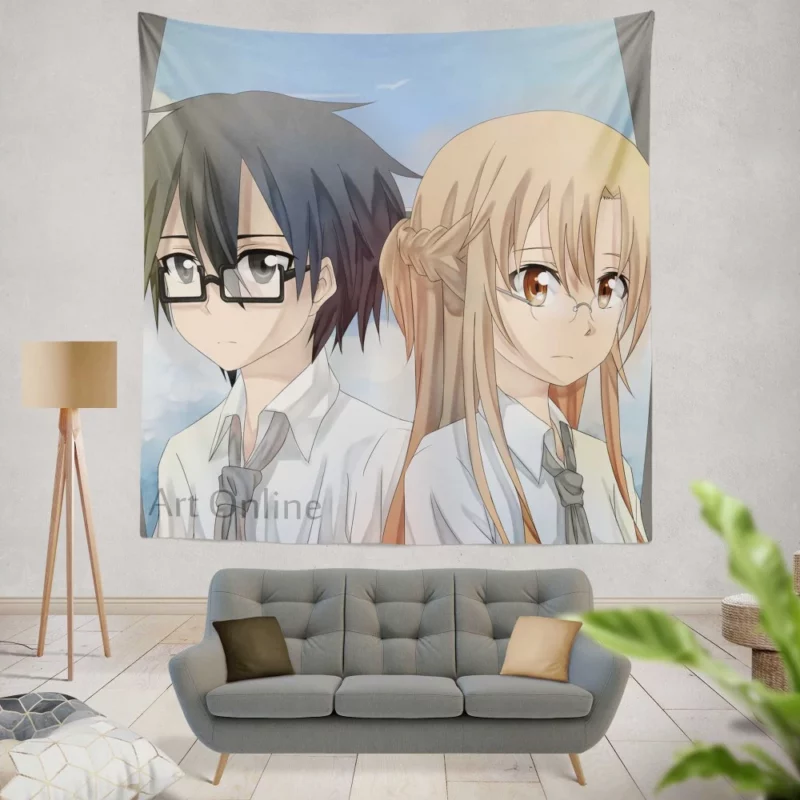 Kirito and Asuna Chronicles of Adventure Anime Wall Tapestry