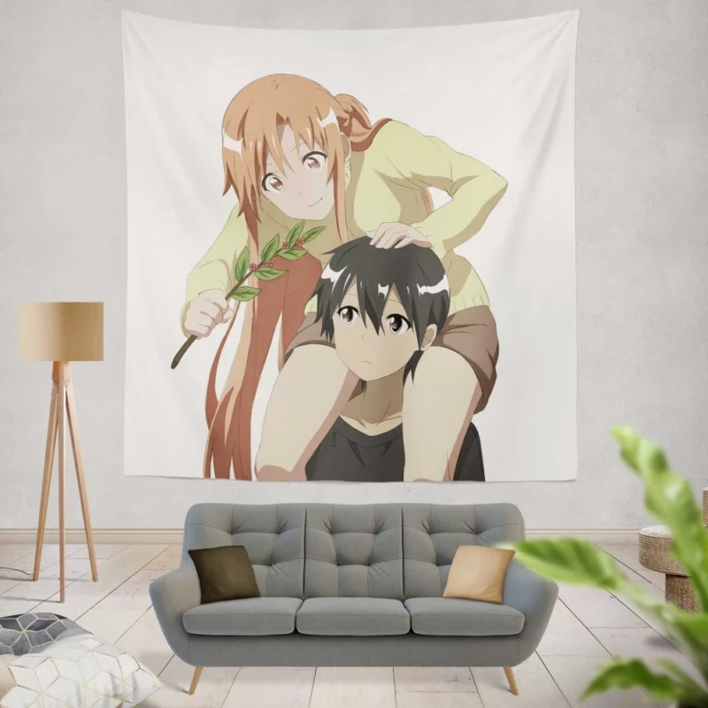 Kirito and Asuna Iconic Pair Anime Wall Tapestry