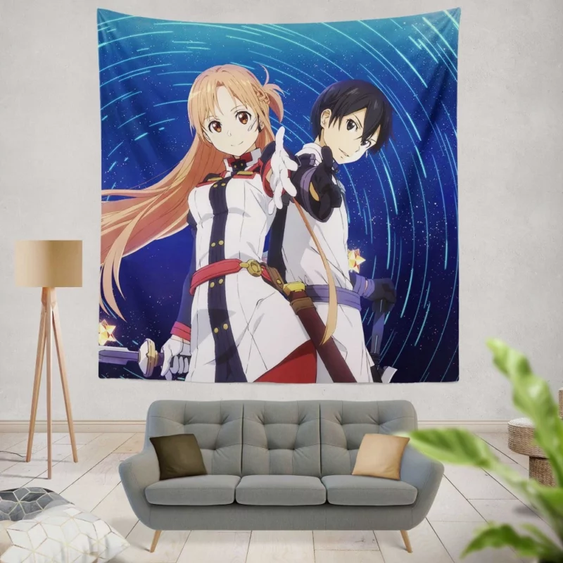 Kirito and Asuna Ordinal Scale Quest Anime Wall Tapestry