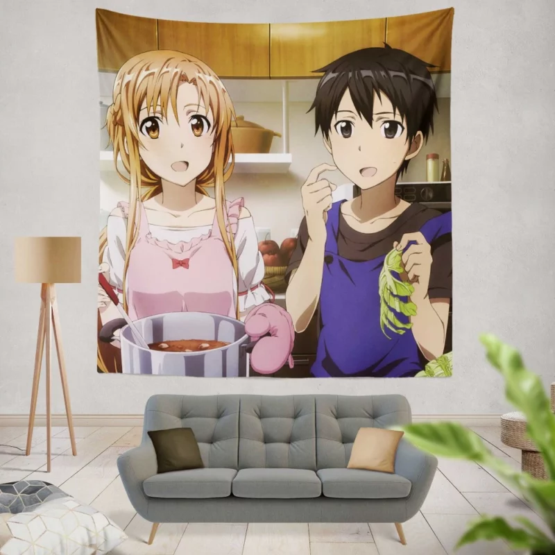 Kirito and Asuna Unbreakable Bond Anime Wall Tapestry