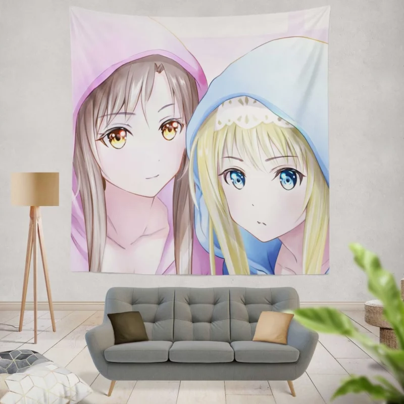 Kirito and Asuna Virtual Reality Heroes Anime Wall Tapestry