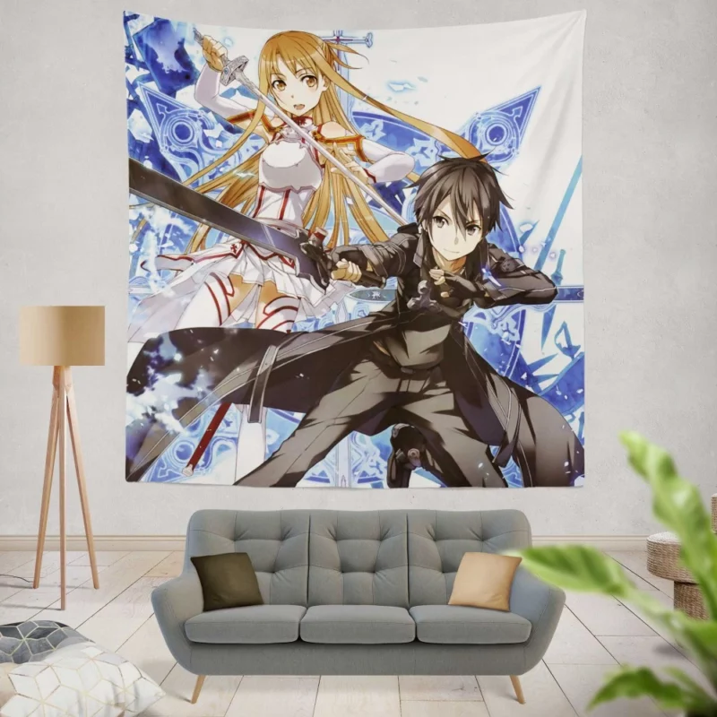 Kirito and Asuna Virtual Reality Saga Anime Wall Tapestry