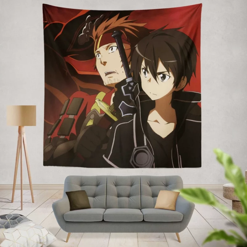 Kirito and Klein Sword Art Bond Anime Wall Tapestry