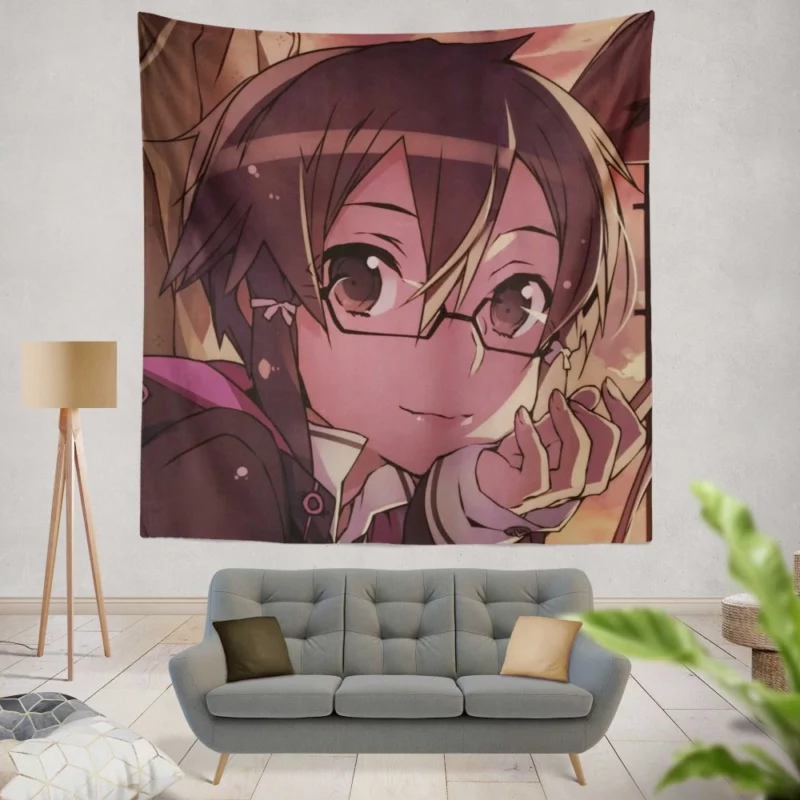 Kirito and Sinon Online Companions Anime Wall Tapestry