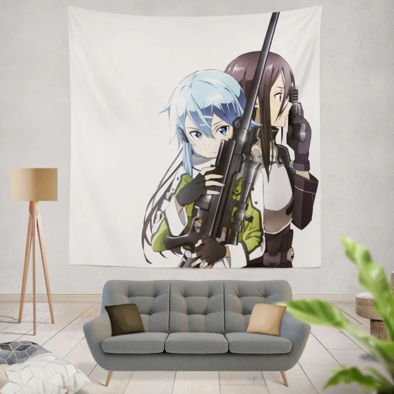 Kirito and Sinon Virtual Heroes Anime Wall Tapestry