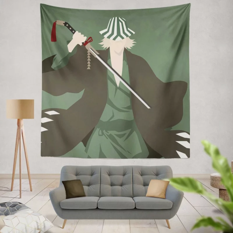 Kisuke Urahara Unveiling Secrets Anime Wall Tapestry