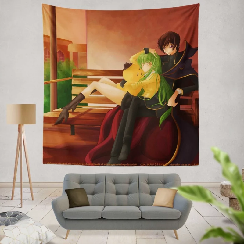 Lelouch & C.C. Story Anime Wall Tapestry