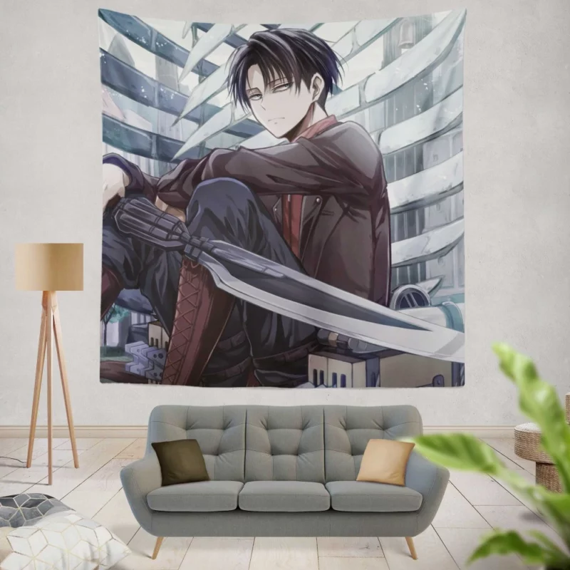 Levi Ackerman Swordmaster Path Anime Wall Tapestry