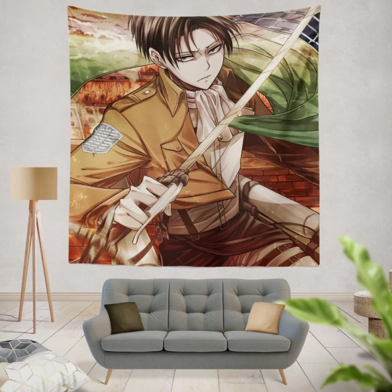 Levi Ackerman Titan Bane Anime Wall Tapestry