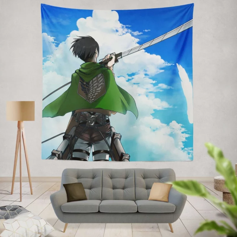 Levi Ackerman Titan Tamer Anime Wall Tapestry