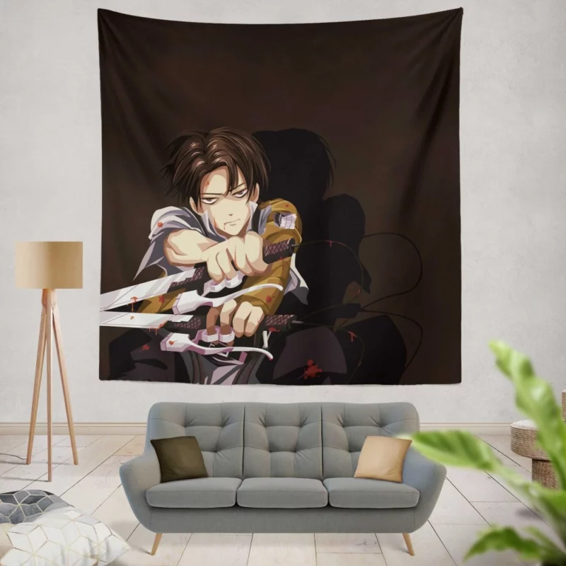 Levi Ackerman Unstoppable Force Anime Wall Tapestry