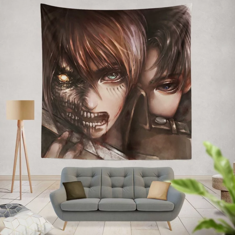 Levi and Eren Last Stand Anime Wall Tapestry