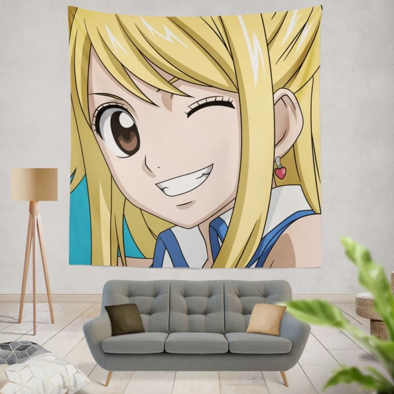 Lucy Heartfilia Enigmatic Blonde Beauty Anime Wall Tapestry