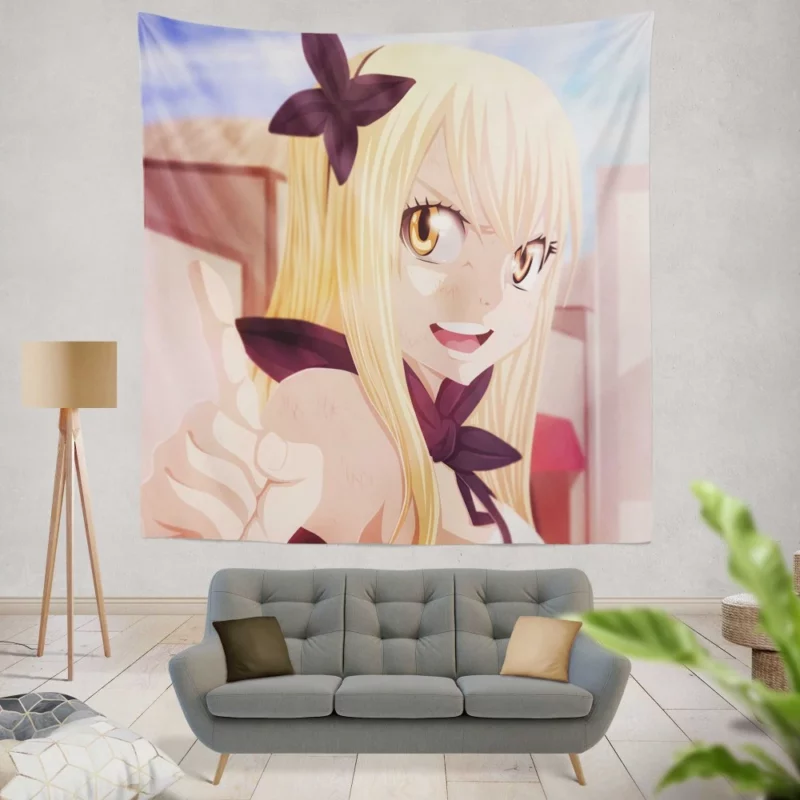 Lucy Heartfilia Magic and Bonds Anime Wall Tapestry