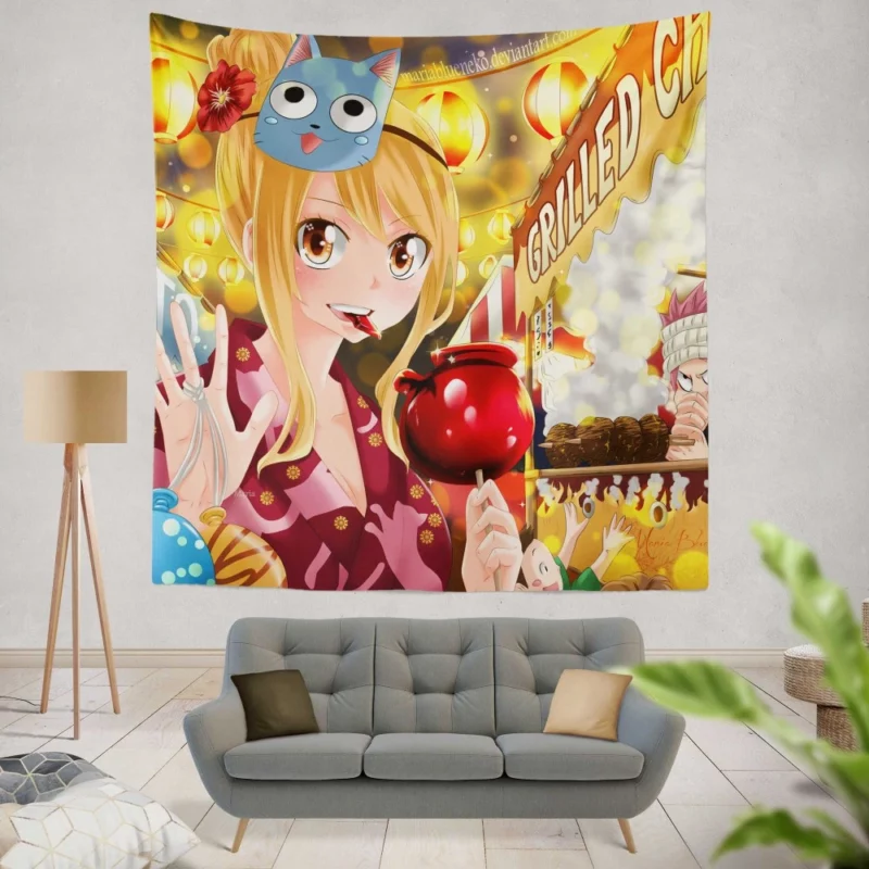 Lucy Heartfilia Natsu Best Friend Anime Wall Tapestry