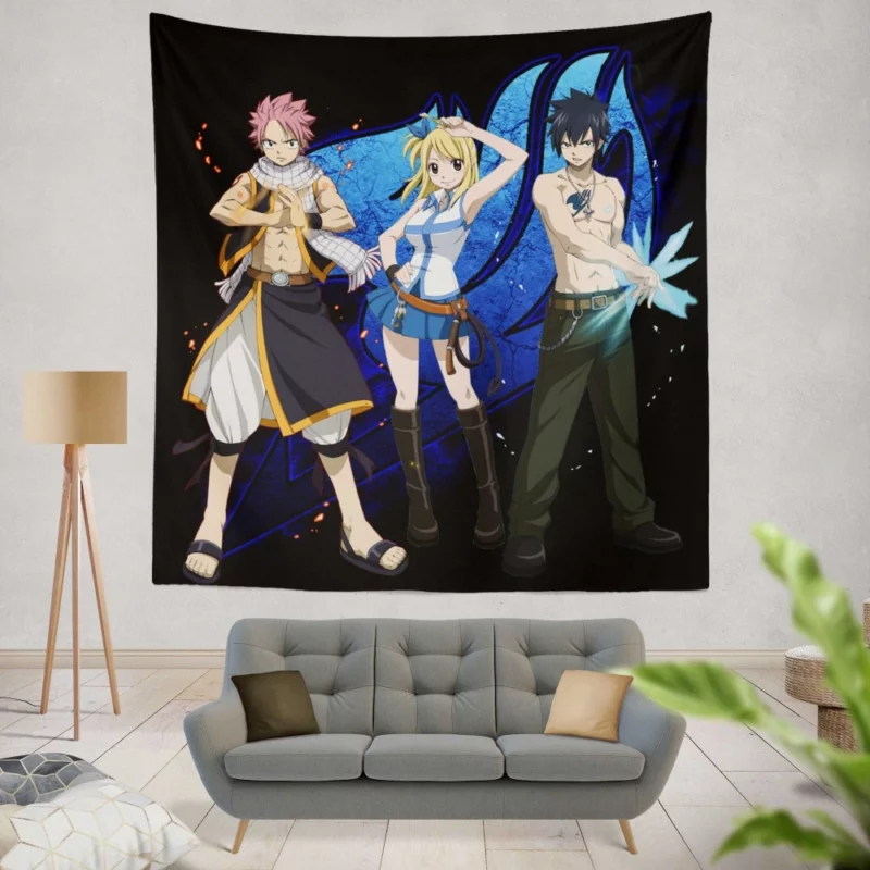 Lucy and Natsu Endless Adventures Anime Wall Tapestry