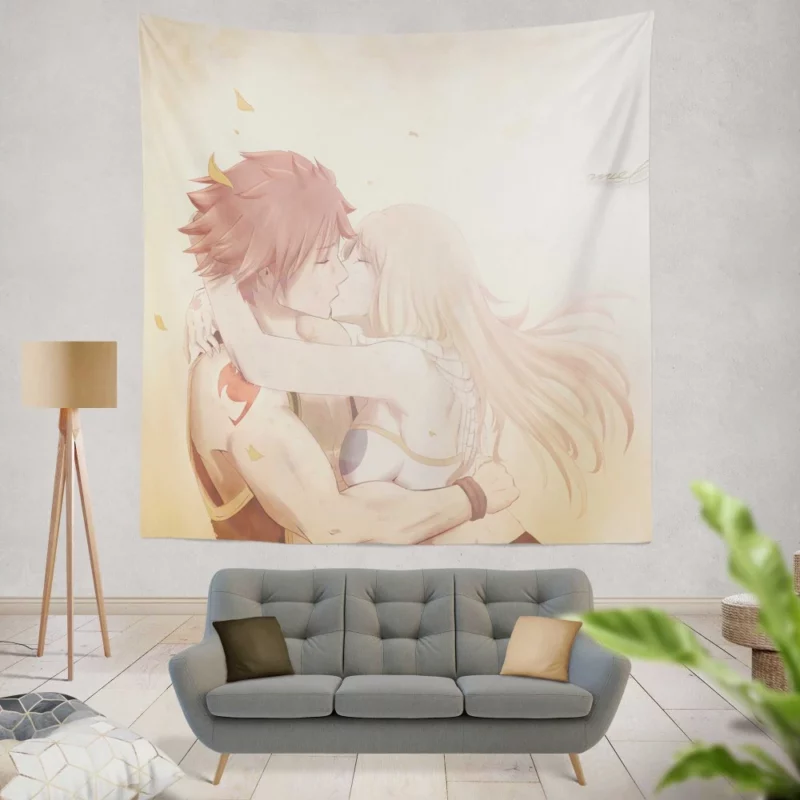 Lucy and Natsu Friendship Anime Wall Tapestry