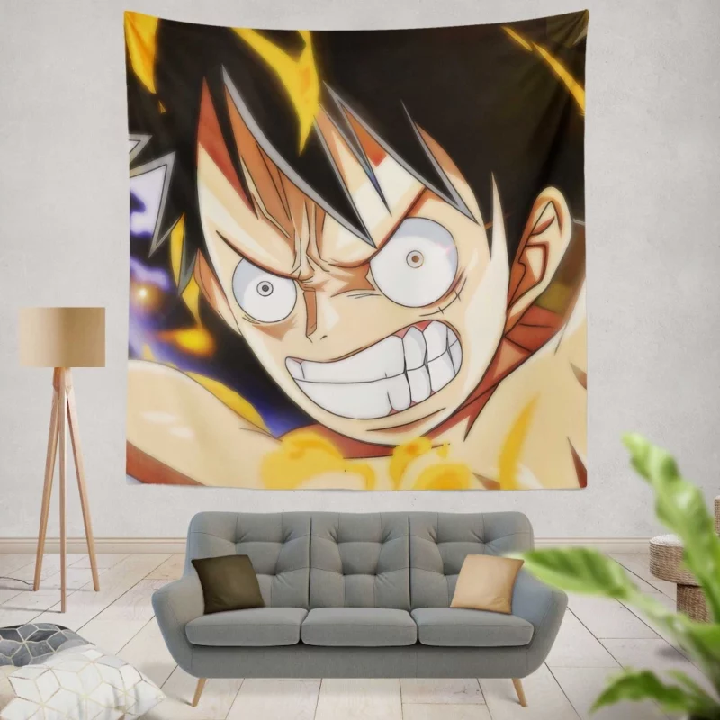 Luffy Persevering Spirit Anime Wall Tapestry