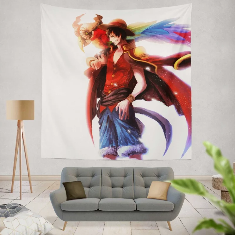 Luffy Spirited Adventures Anime Wall Tapestry