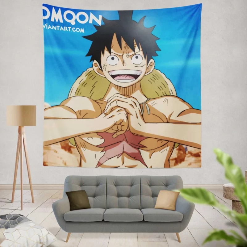 Luffy Unbreakable Will Anime Wall Tapestry