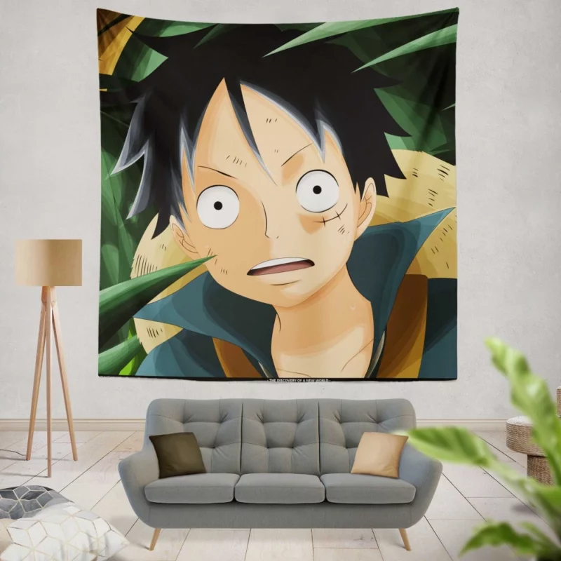 Luffy Unwavering Resolve Anime Wall Tapestry