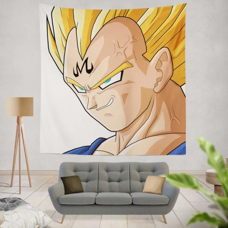 Majin Vegeta Unleashed Power Anime Wall Tapestry