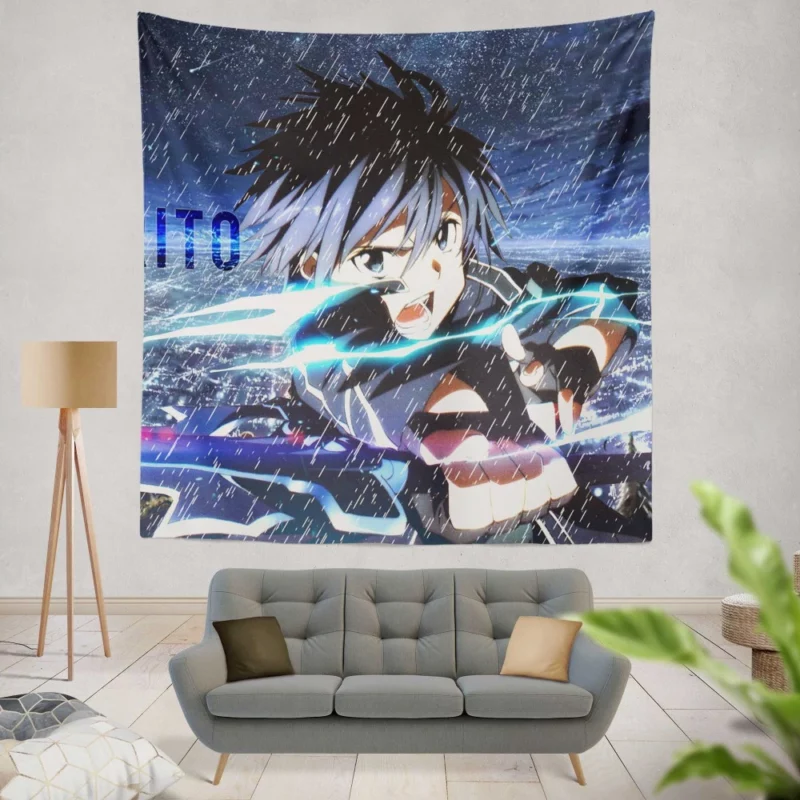 Manga Kirito Impact in Sword Art Online Anime Wall Tapestry