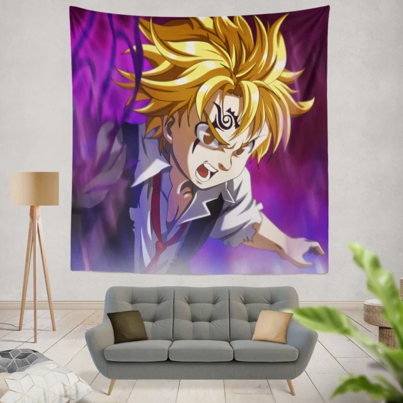 Meliodas Blonde Demon Anime Wall Tapestry