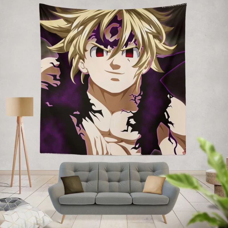 Meliodas Blonde Rebel Hero Anime Wall Tapestry