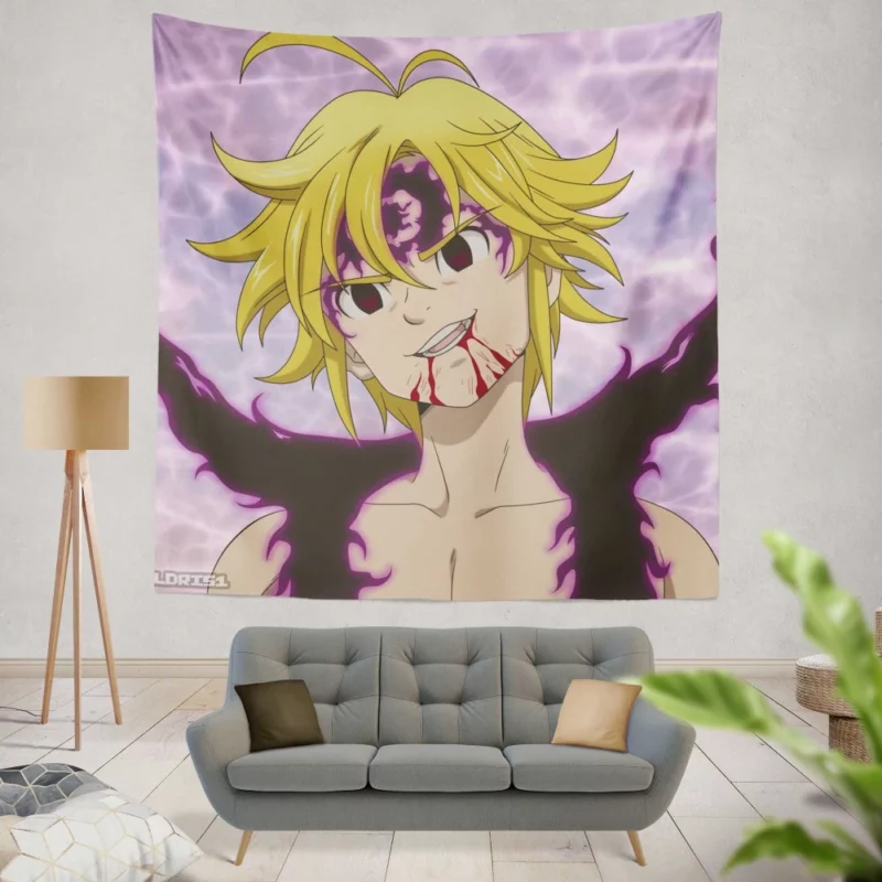 Meliodas Demon Power Anime Wall Tapestry